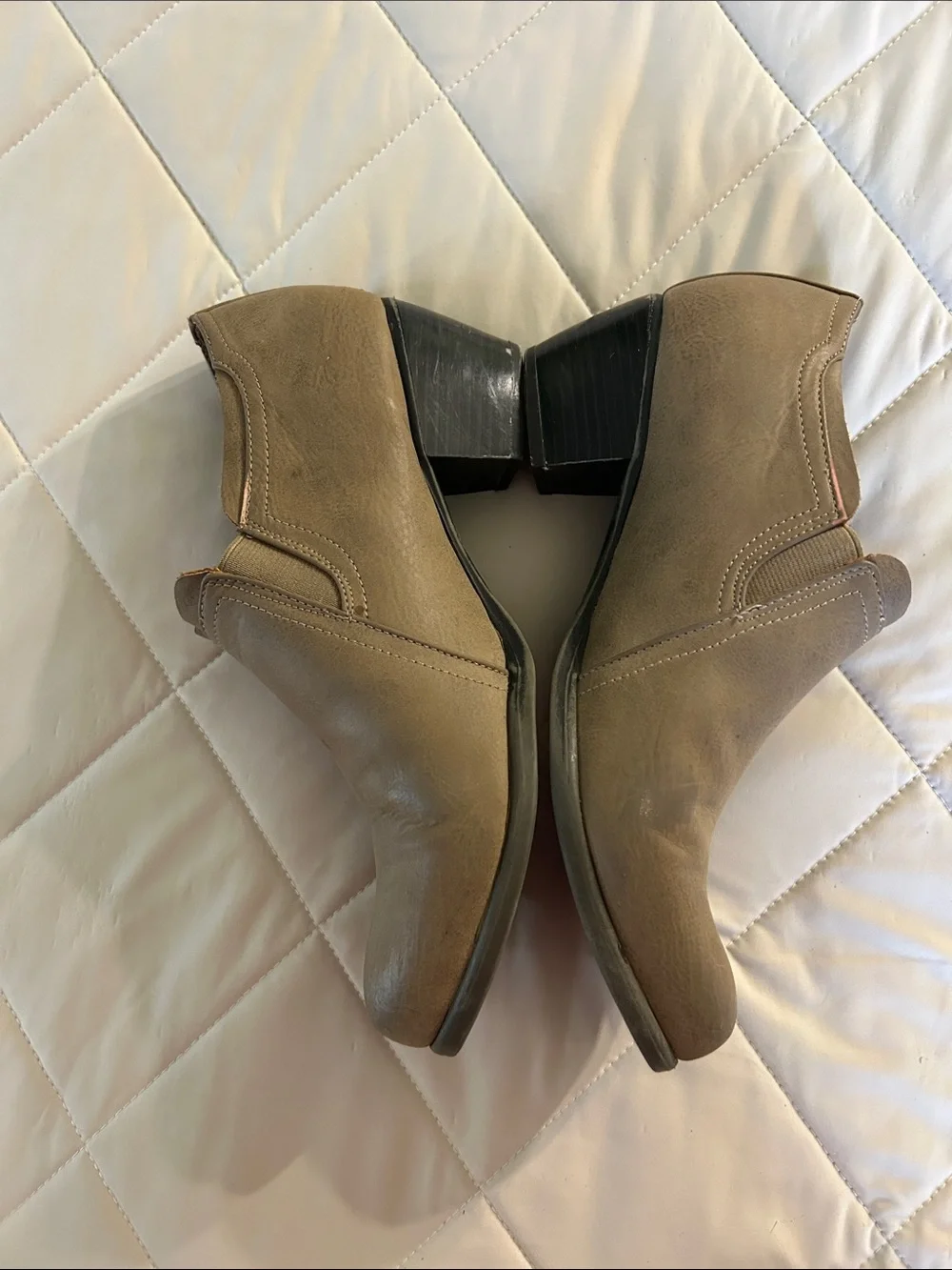 Natural Soul Taupe Side-Zip Ankle Booties